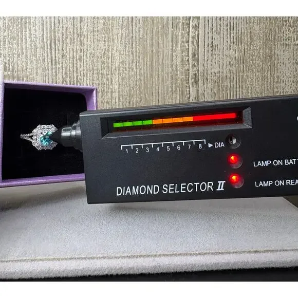 Stunning 2ct Aquamarine & White Moissanite Sterling Ring - Picture 2 of 9